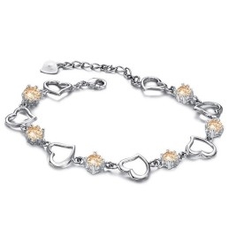 De Koningin Van Kwaliteit Vrouwelijke Lieverd Platina Plating Titanium Armband Met Diamant