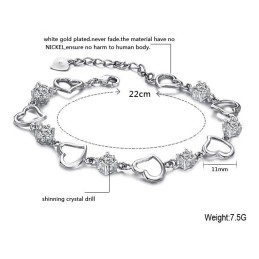 De Koningin Van Kwaliteit Vrouwelijke Lieverd Platina Plating Titanium Armband Met Diamant