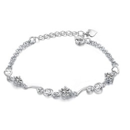 Stabiele Kwaliteit Vrouwelijke Platina Titanium Armband Met Strass