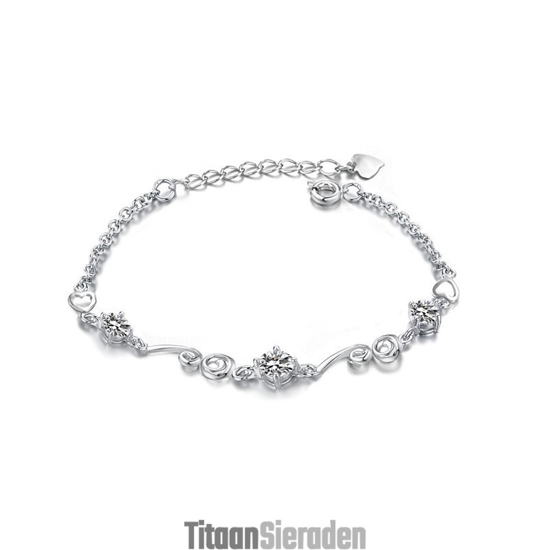 Stabiele Kwaliteit Vrouwelijke Platina Titanium Armband Met Strass Stabiele Kwaliteit Vrouwelijke Platina Titanium Armband Met Strass