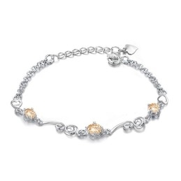 Stabiele Kwaliteit Vrouwelijke Platina Titanium Armband Met Strass