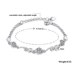 Stabiele Kwaliteit Vrouwelijke Platina Titanium Armband Met Strass