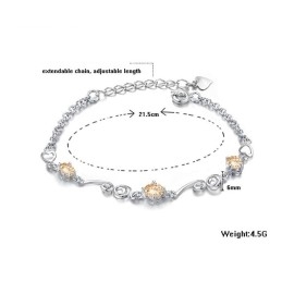 Stabiele Kwaliteit Vrouwelijke Platina Titanium Armband Met Strass