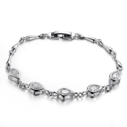 Hoogwaardige Dames Platina Titanium Armband Met Diamant