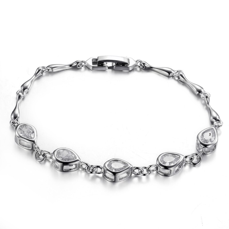 Hoogwaardige Dames Platina Titanium Armband Met Diamant