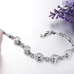 Hoogwaardige Dames Platina Titanium Armband Met Diamant