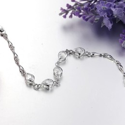 Hoogwaardige Dames Platina Titanium Armband Met Diamant
