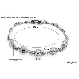 Hoogwaardige Dames Platina Titanium Armband Met Diamant