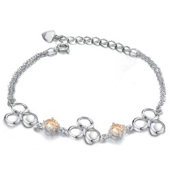 Kwaliteit En Kwantiteit Gegarandeerde Vrouwelijke Platina Titanium Armband Met Diamant