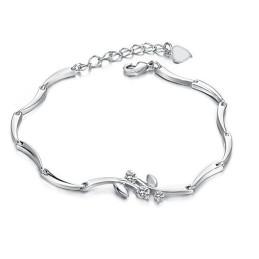 Wereldwijd Bekende Platina-Geplateerde Titanium Armband Voor Dames Met Diamant