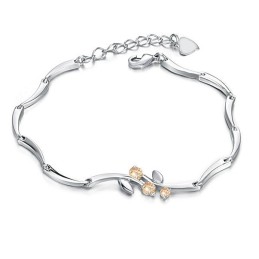 Wereldwijd Bekende Platina-Geplateerde Titanium Armband Voor Dames Met Diamant