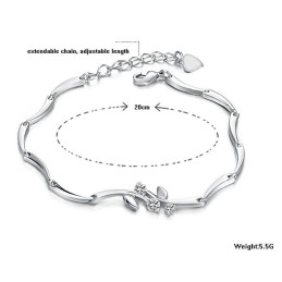 Wereldwijd Bekende Platina-Geplateerde Titanium Armband Voor Dames Met Diamant