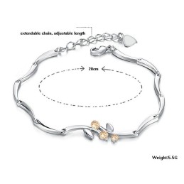 Wereldwijd Bekende Platina-Geplateerde Titanium Armband Voor Dames Met Diamant