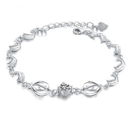 Duurzame, In Gebruik Zijnde, Vrouwelijke Dolfijnvormige Platina Titanium Armband Met Diamant