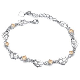 Duurzame, In Gebruik Zijnde, Vrouwelijke Platina Titanium Armband Met Diamant