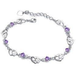 Duurzame, In Gebruik Zijnde, Vrouwelijke Platina Titanium Armband Met Diamant