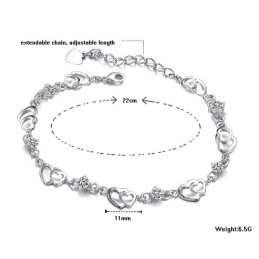Duurzame, In Gebruik Zijnde, Vrouwelijke Platina Titanium Armband Met Diamant