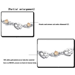 Duurzame, In Gebruik Zijnde, Vrouwelijke Platina Titanium Armband Met Diamant