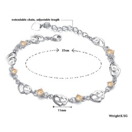 Duurzame, In Gebruik Zijnde, Vrouwelijke Platina Titanium Armband Met Diamant