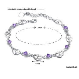 Duurzame, In Gebruik Zijnde, Vrouwelijke Platina Titanium Armband Met Diamant
