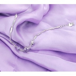 Stabiele Kwaliteit Vrouwelijke Paarse Platina Titanium Armband Met Diamant