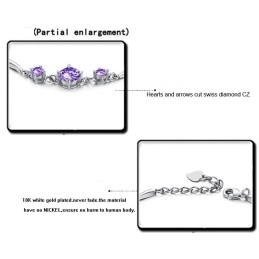 Stabiele Kwaliteit Vrouwelijke Paarse Platina Titanium Armband Met Diamant