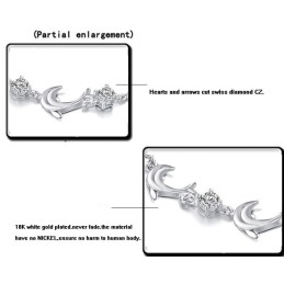 Hoogwaardige Vrouwelijke Dolfijnvormige Platina Titanium Armband Met Diamant