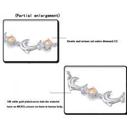 Hoogwaardige Vrouwelijke Dolfijnvormige Platina Titanium Armband Met Diamant