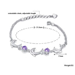 Hoogwaardige Vrouwelijke Dolfijnvormige Platina Titanium Armband Met Diamant