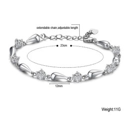 Kwaliteit En Kwantiteit Gegarandeerde Vrouwelijke Platina Titanium Armband Met Diamant