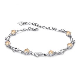 Volledig In Specificaties: Vrouwelijke Platina Plating Titanium Armband Met Diamant