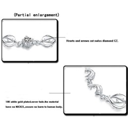 Betrouwbare Kwaliteit Vrouwelijke Dolfijnvorm Platina Titanium Armband Met Diamant