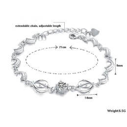 Betrouwbare Kwaliteit Vrouwelijke Dolfijnvorm Platina Titanium Armband Met Diamant