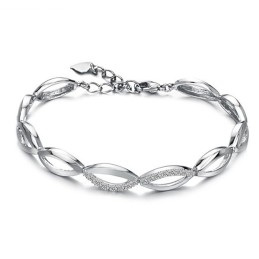 De Koningin Van De Kwaliteit Van Een Platina-Geplateerde Titanium Armband Voor Dames Met Diamant