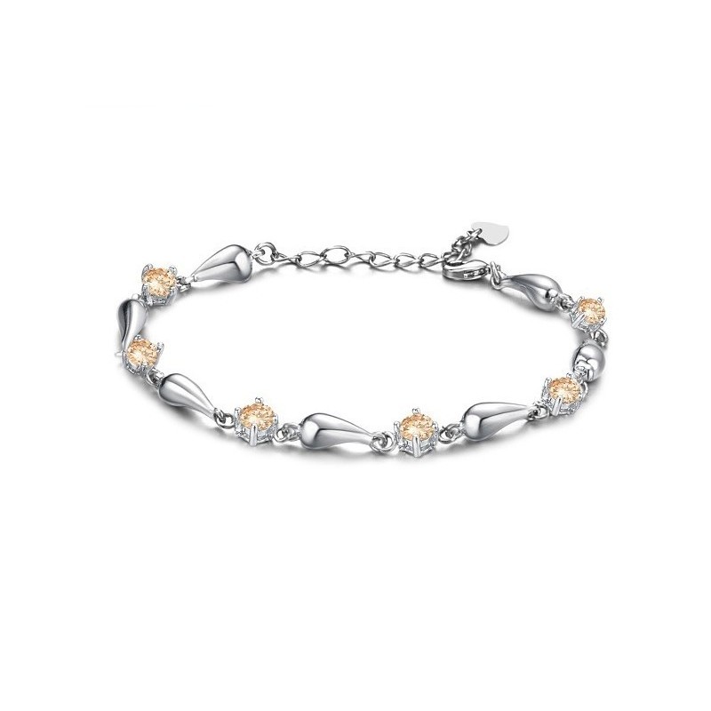 Uitstekende Kwaliteit Dameswaterdruppel Platina Titanium Armband Met Diamant Uitstekende Kwaliteit Dameswaterdruppel Platina Titanium Armband Met Diamant