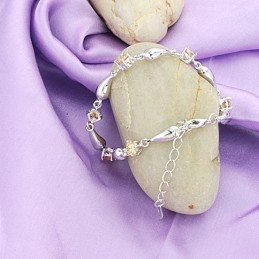 Uitstekende Kwaliteit Dameswaterdruppel Platina Titanium Armband Met Diamant