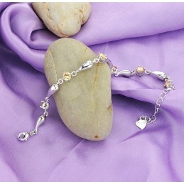 Uitstekende Kwaliteit Dameswaterdruppel Platina Titanium Armband Met Diamant