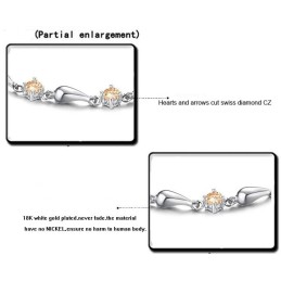 Uitstekende Kwaliteit Dameswaterdruppel Platina Titanium Armband Met Diamant