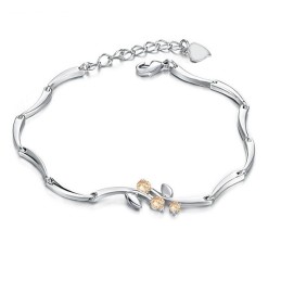 Kwaliteit En Kwantiteit Gegarandeerde Vrouwelijke Platina Titanium Armband Met Diamant