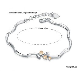 Kwaliteit En Kwantiteit Gegarandeerde Vrouwelijke Platina Titanium Armband Met Diamant