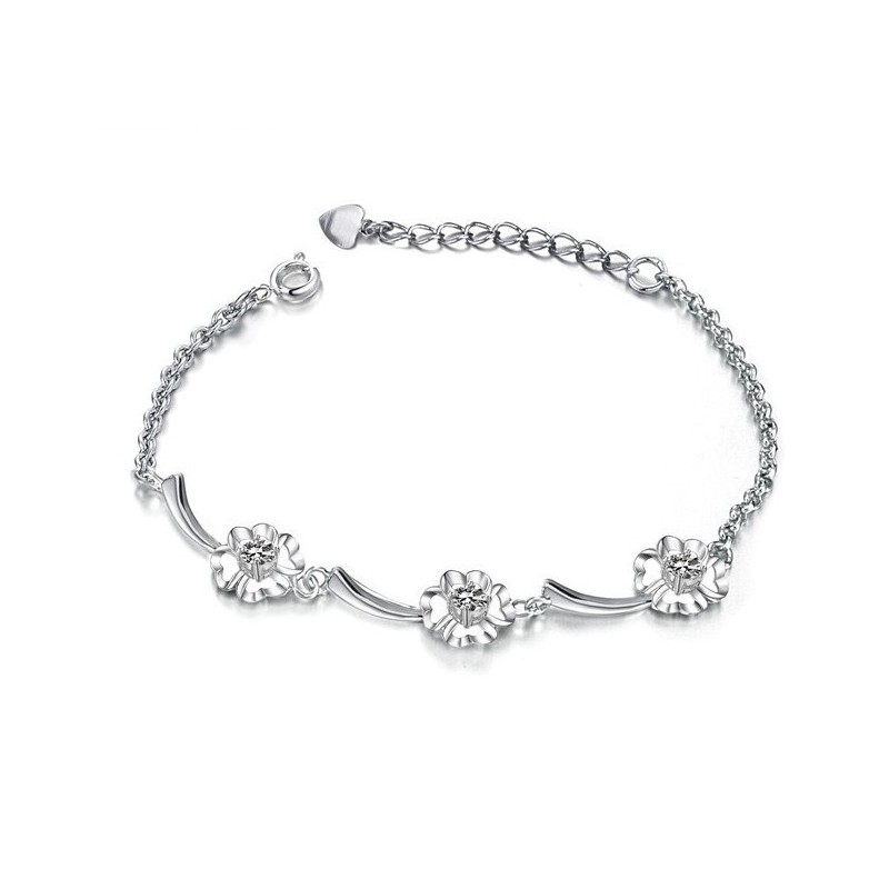 Duurzame, In Gebruik Zijnde, Vrouwelijke Klavervormige Platina Titanium Armband Duurzame, In Gebruik Zijnde, Vrouwelijke Klavervormige Platina Titanium Armband