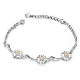 Duurzame, In Gebruik Zijnde, Vrouwelijke Klavervormige Platina Titanium Armband