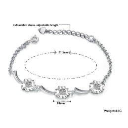 Duurzame, In Gebruik Zijnde, Vrouwelijke Klavervormige Platina Titanium Armband