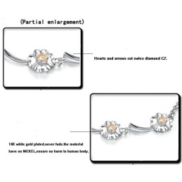 Duurzame, In Gebruik Zijnde, Vrouwelijke Klavervormige Platina Titanium Armband