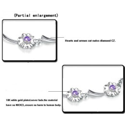 Duurzame, In Gebruik Zijnde, Vrouwelijke Klavervormige Platina Titanium Armband