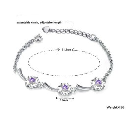 Duurzame, In Gebruik Zijnde, Vrouwelijke Klavervormige Platina Titanium Armband