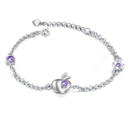 Compleet In Specificaties Vrouwelijke Appelvorm Platina Titanium Armband Met Diamant