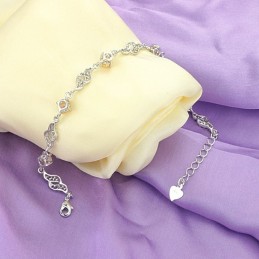 Hoogwaardige Vrouwelijke Holle Platina Platina Titanium Armband Met Diamant
