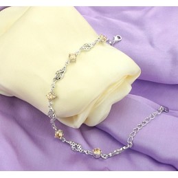 Hoogwaardige Vrouwelijke Holle Platina Platina Titanium Armband Met Diamant