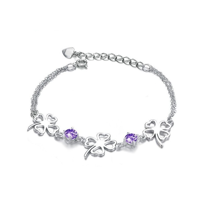 Uitstekende Kwaliteit Vrouwelijke Klavervorm Platina Titanium Armband Uitstekende Kwaliteit Vrouwelijke Klavervorm Platina Titanium Armband